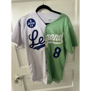 Design Mamba Bryant 8&24 Team Legend Baseball Jersey White&Green Size S